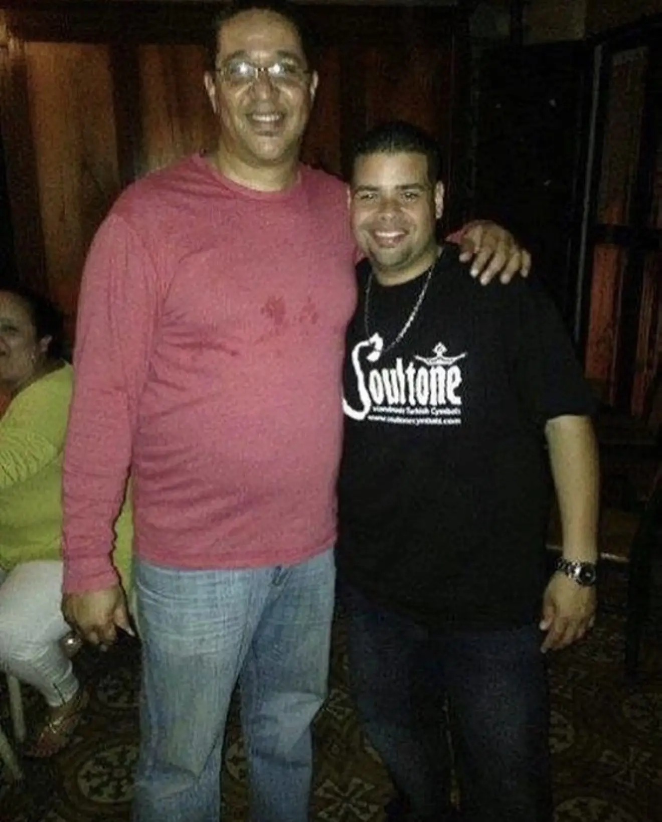 Emanuel Lozada with drummer and educator Fidel Morales at the West Drum Clinic